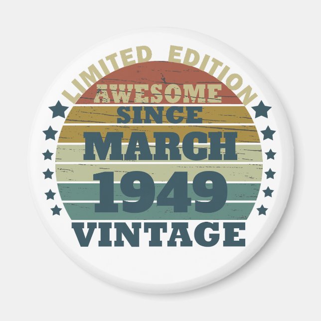 Personalized vintage birthday gift idea magnet (Front)