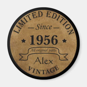 Personalized vintage birthday gift idea magnet