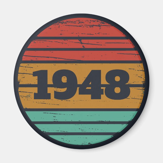 Personalized vintage birthday gift idea magnet (Front)