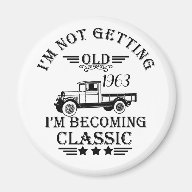 Personalized vintage birthday gift idea magnet (Front)