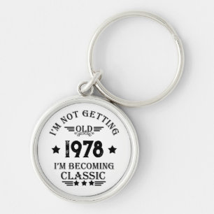 Personalized vintage birthday gift key ring