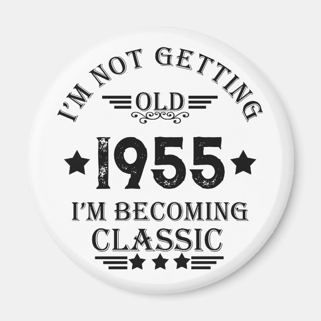 Personalized vintage birthday gift magnet (Front)