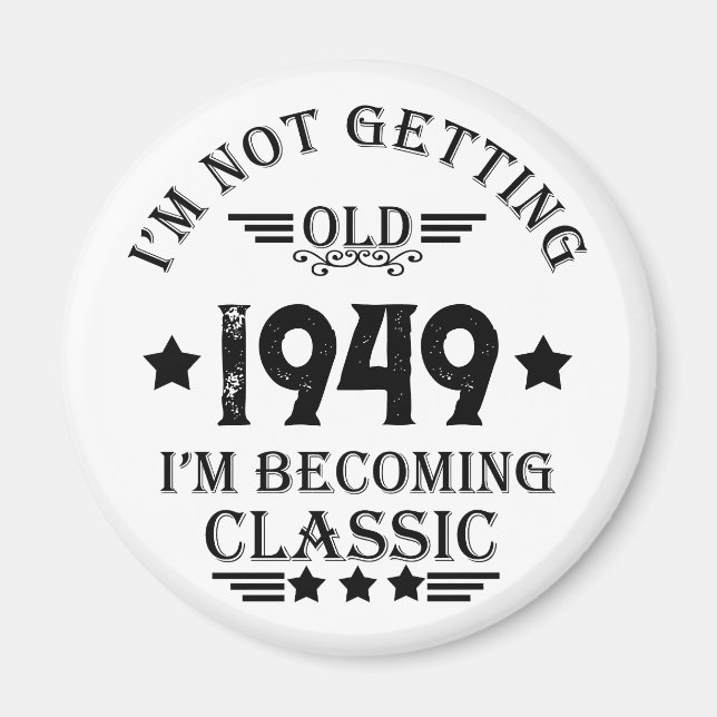 Personalized vintage birthday gift magnet (Front)