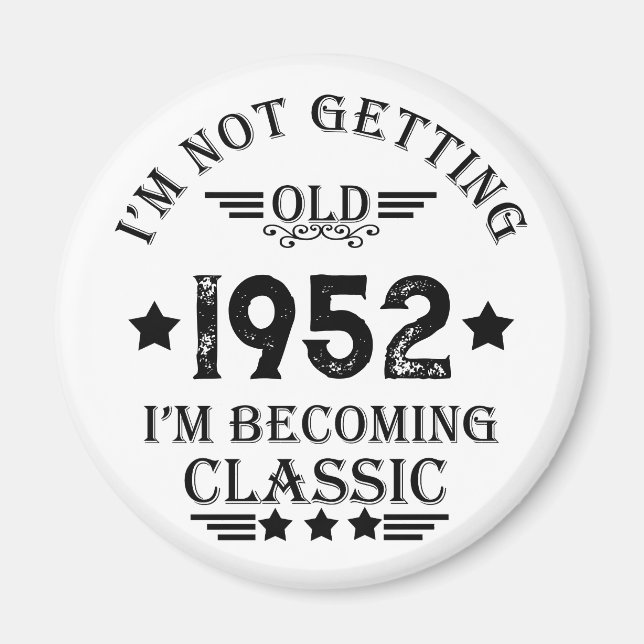 Personalized vintage birthday gift magnet (Front)