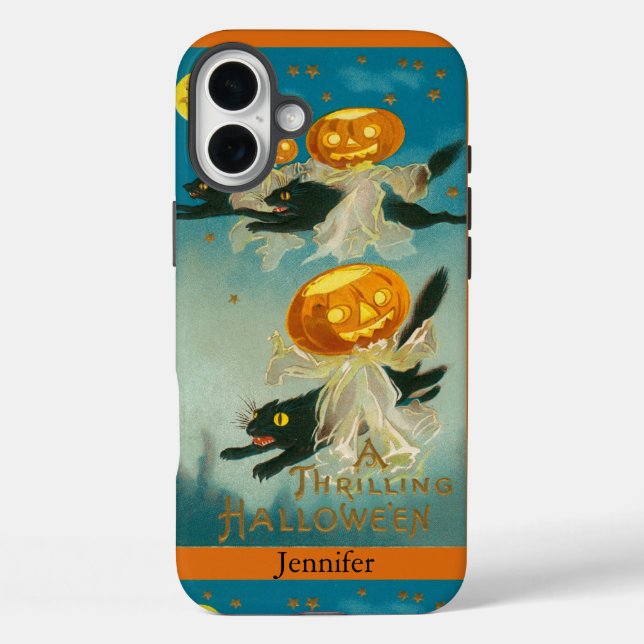 Personalized Vintage Cats Halloween Phone Case (Back)