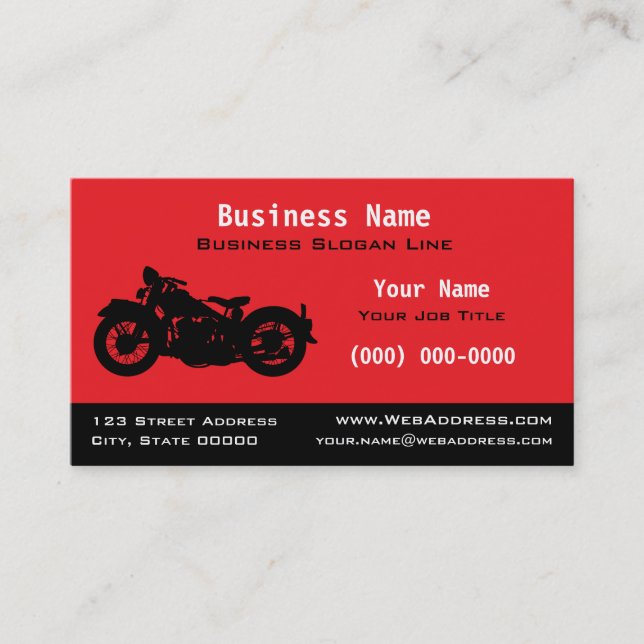 Personalized Vintage / Classic Motorcycle Business Card (Front)