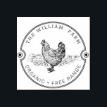 Personalized Vintage ⎢ Egg Stamp<br><div class="desc">Personalized Vintage ⎢ hand drawn hen and farm sketch</div>