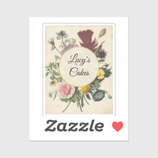 Personalized Vintage Floral Botanical Vinyl