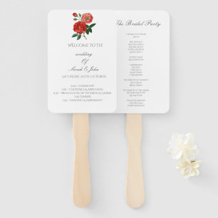 Personalized Vintage Floral Wedding Program Fans