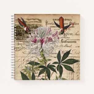 Personalized Vintage French Floral Receipt Notebook