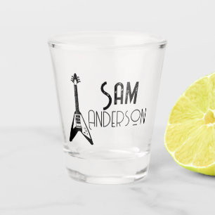 Personalized Vintage Gifts for guitarist, musician Shot Glass