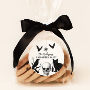 Personalized Vintage Gothic Halloween Party Classic Round Sticker