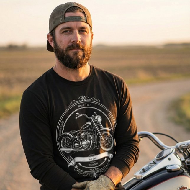 Personalized Vintage Motorcycle Biker Gift T-Shirt (Creator Uploaded)