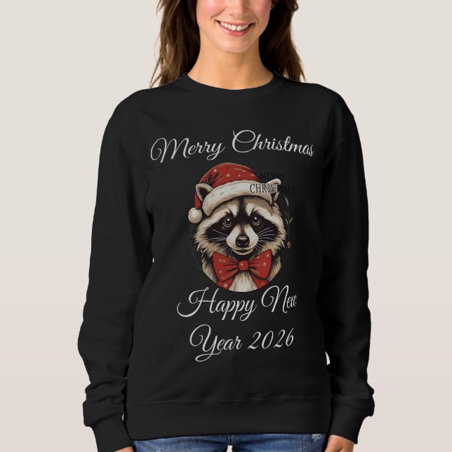 Personalized Vintage Panda Christmas Retro Holiday Sweatshirt (Front)