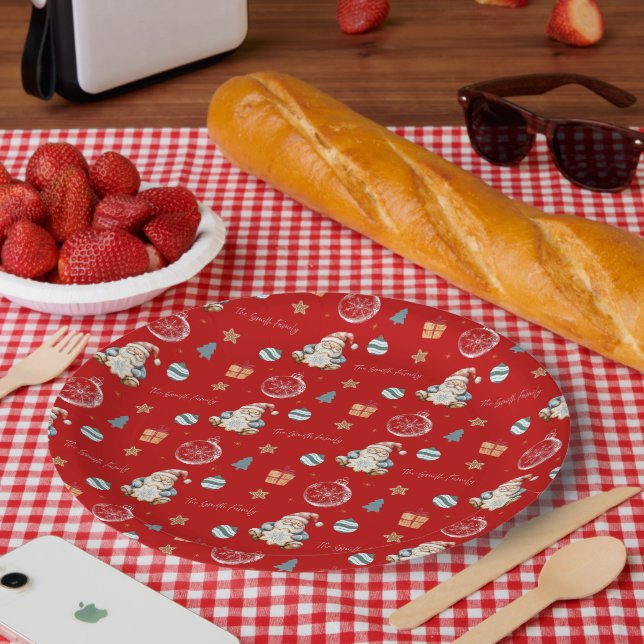 Personalized Vintage Santa Paper Plates (Picnic)