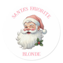 Personalized Vintage Santa's Favorite Pink Xmas 