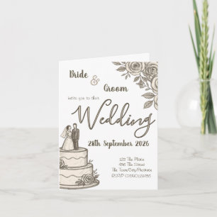 Personalized Vintage Sketch Elegant Calligraphy   Card