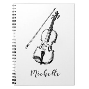 Personalized Vintage Violin musical Notebook