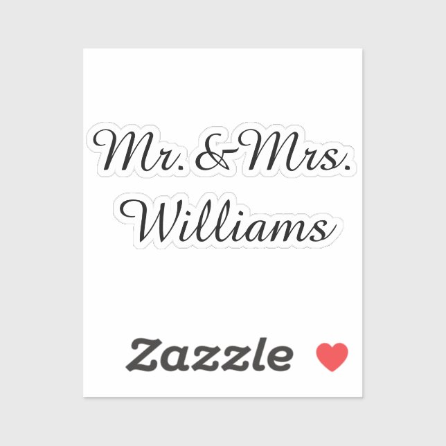 Personalized Vinyl Custom Wedding Sign Last Name (Sheet)