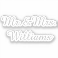 Personalized Vinyl Custom Wedding Sign Silver Name