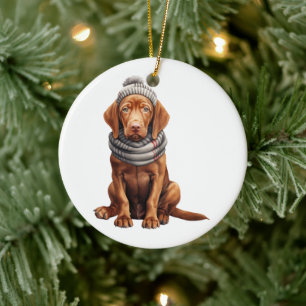 Personalized Vizsla Dog Ceramic Tree Decoration
