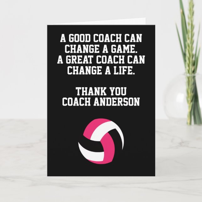 Personalized Volleyball Coach From Team Players Card (Front)
