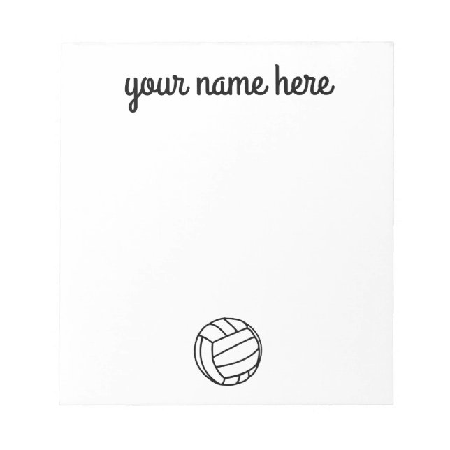 Personalized Volleyball Thank You Notepad (Front)