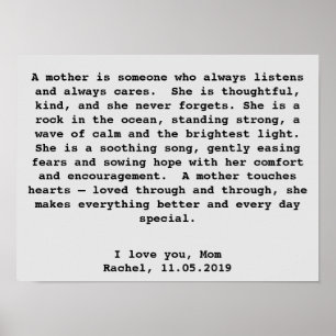 Personalized Wall Art Gift for Mom With Words