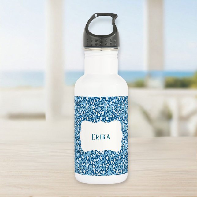  Personalized Water Bottle for Kids - Blue & White (Creator Uploaded)