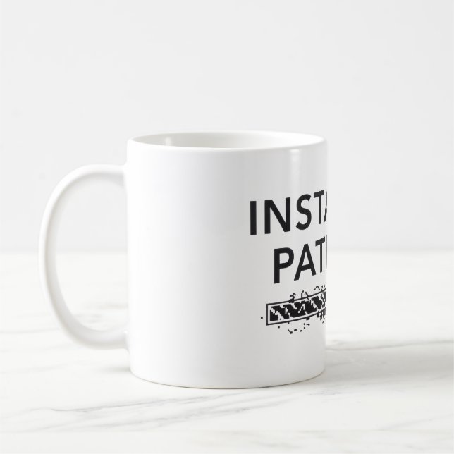 personalized water bottle, installing patience coffee mug (Left)