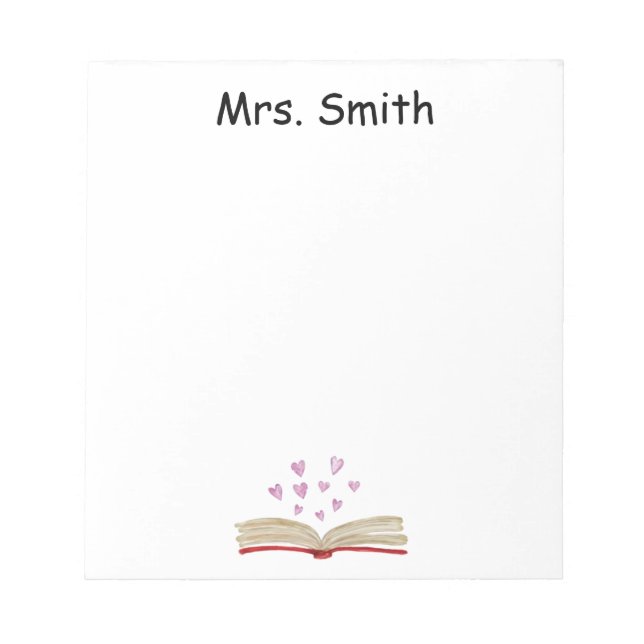 PERSONALIZED WATERCOLOR BOOK notepad (Front)