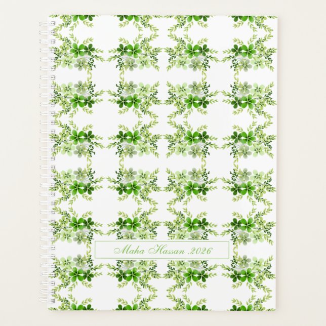 Personalized Watercolor Botanical Planner (Front)