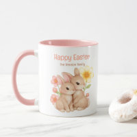Personalized Watercolor Bunny Happy Easter