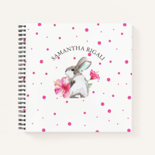 Personalized Watercolor Bunny Rabbit Journal