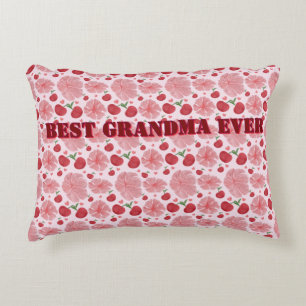 Personalized Watercolor Cherry Floral Pattern,  Decorative Cushion