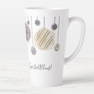 Personalized watercolor Christmas bulb latte mug