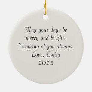 Personalized Watercolor Christmas Ceramic Tree Decoration