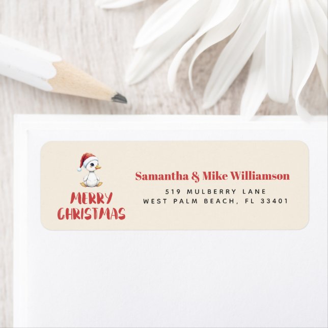 Personalized Watercolor Christmas Goose Duck  (Insitu)