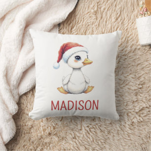 Personalized Watercolor Christmas Goose Duck  Cushion
