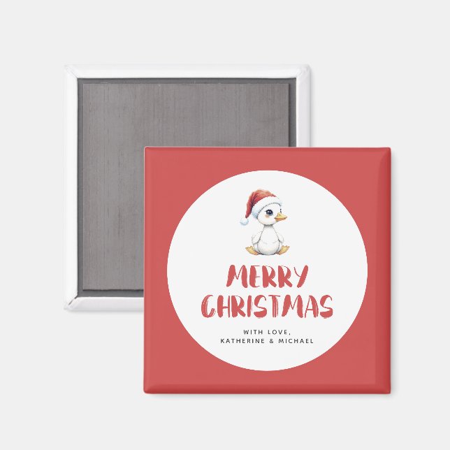 Personalized Watercolor Christmas Goose Duck  Magnet (Front/Back)