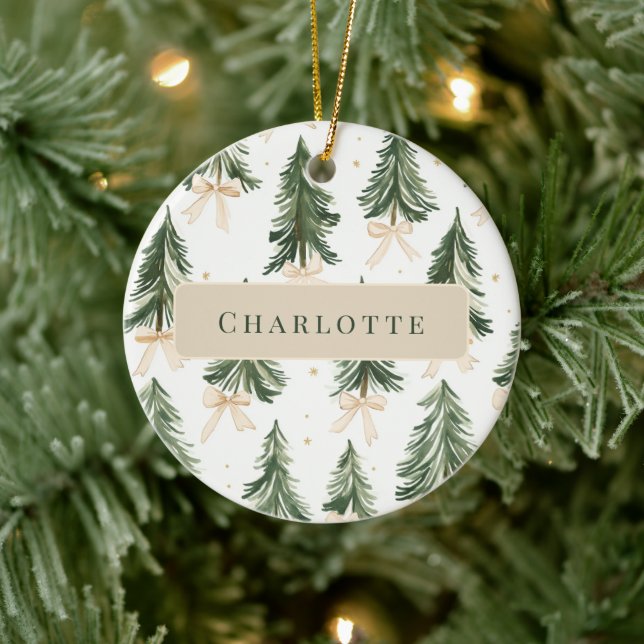 Personalized Watercolor Christmas Tree Ornament (Tree)