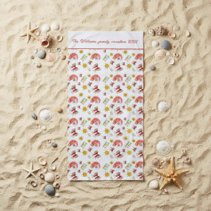 Personalized watercolor coquette  beach towel