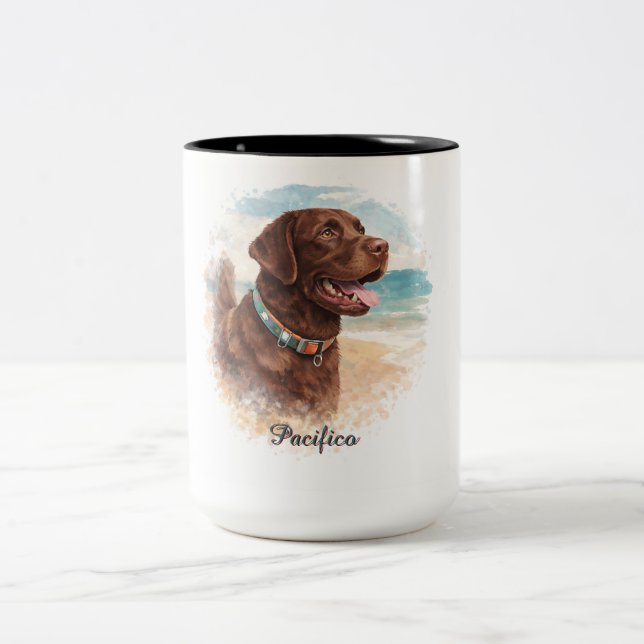 Personalized Watercolor Dog Portrait Mug | Custom  (Center)