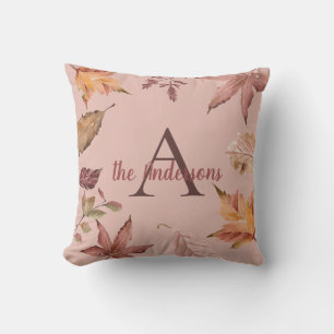 Personalized Watercolor Fall Leaves Cushion