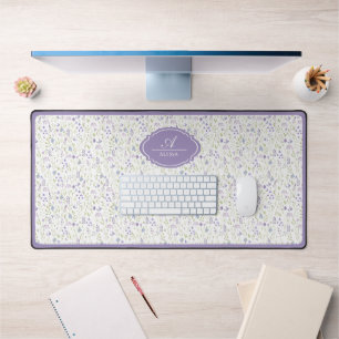 Personalized Watercolor Floral Desk Mat