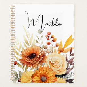 Personalized Watercolor floral Planner