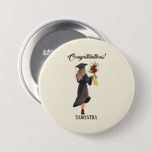 Personalized Watercolor Graduation  7.5 Cm Round Badge