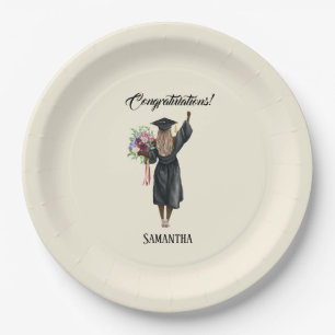 Personalized Watercolor Graduation (7) Paper Plate