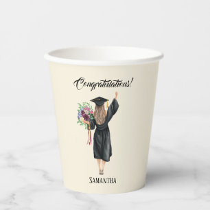 Personalized Watercolor Graduation (8) Paper Cups