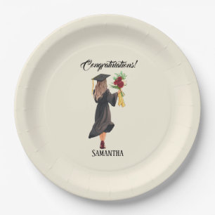 Personalized Watercolor Graduation Paper Plate